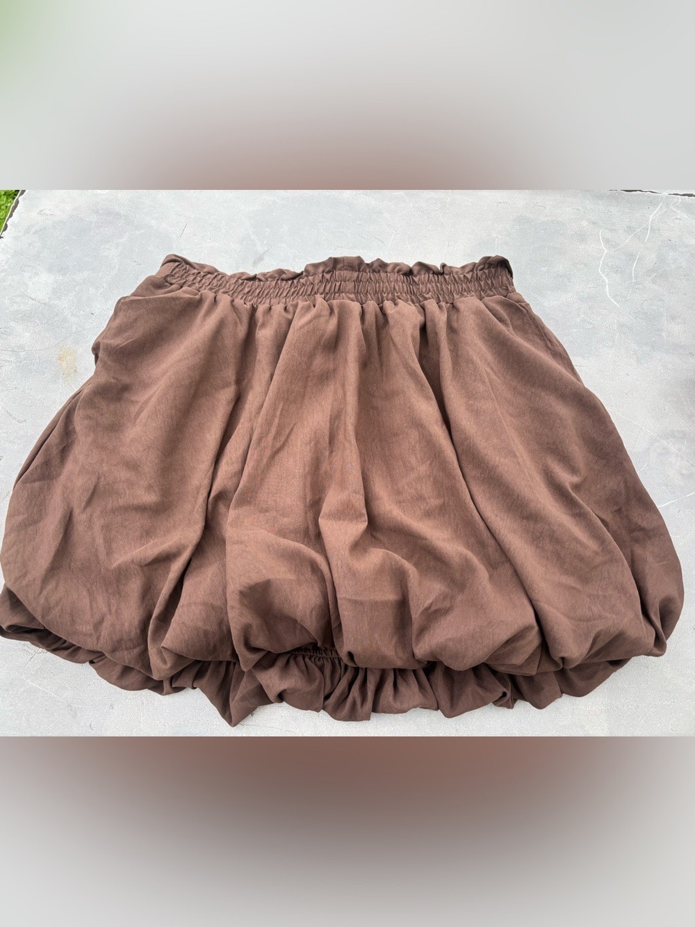 Brown Bubble Hem Skirt Women XL - Picture 3 of 14